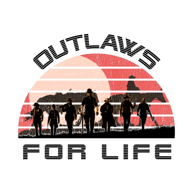 Best Red Dead Redemption 2 Tee Shirt Outlaws 4 Life Gift Ideas for Gamers by MIRgallery