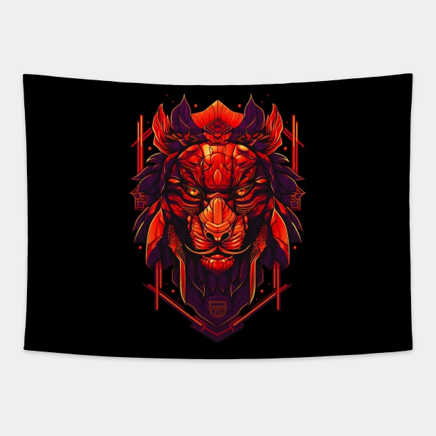 RED LION Tapestry by Vector Volt