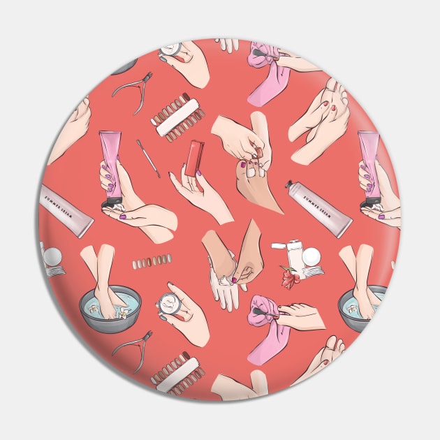 Pedicure coral print Pin by Milatoo