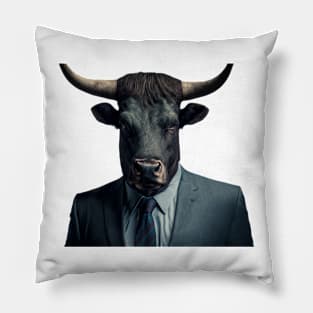 bull in a suit Pillow