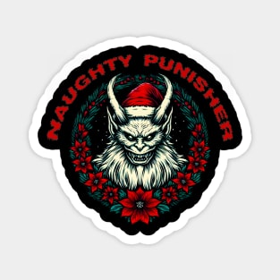 Creepy Krampus Christmas Wreath Magnet