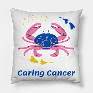 Caring Cancer - Astrology Art Pillow