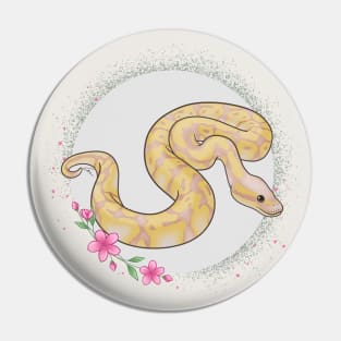 Banana Ball Python Floral Theme Pin