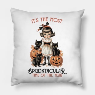 Its the most spooktacular time of the year halloween vintage Pillow