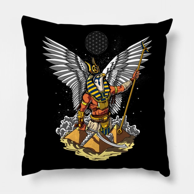 Egyptian God Horus Pillow by underheaven