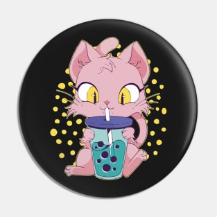 Cat Boba Tea Bubble tea Anime Kawaii Neko for Girls Teenager Pin