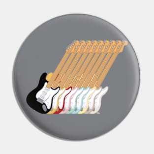 Retro Guitar Colors Pin