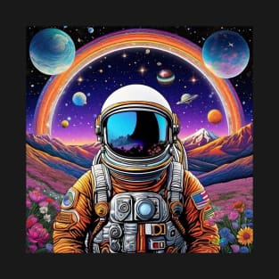 Trippy Astronaut Dreamscape – Cosmic Odyssey 13 T-Shirt