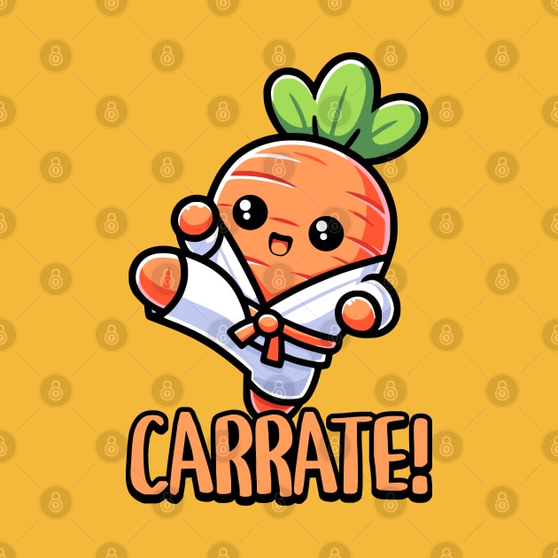 Carrate! Cute Karate Carrot Pun! by Cute And Punny