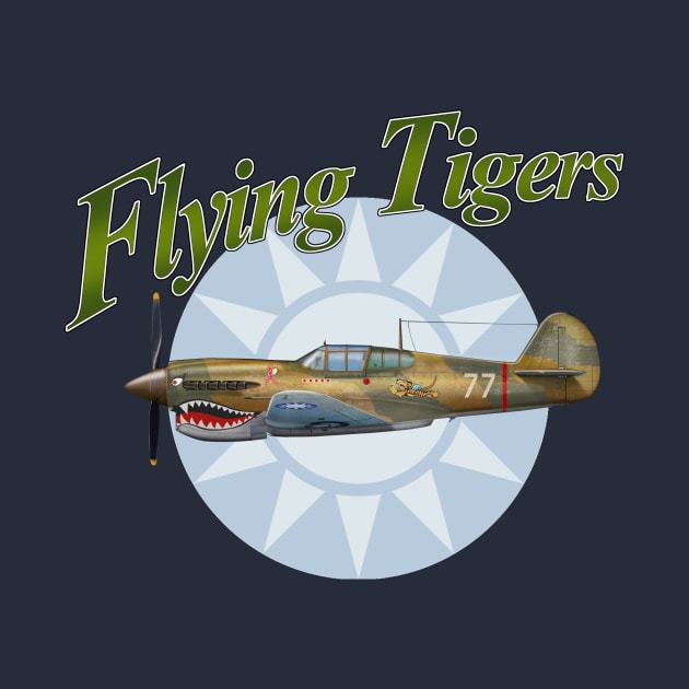 Flying Tigers P-40C by Spyinthesky