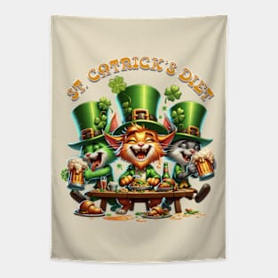 St Patricks day leprechaun cats - St. Catrick‘s diet Tapestry