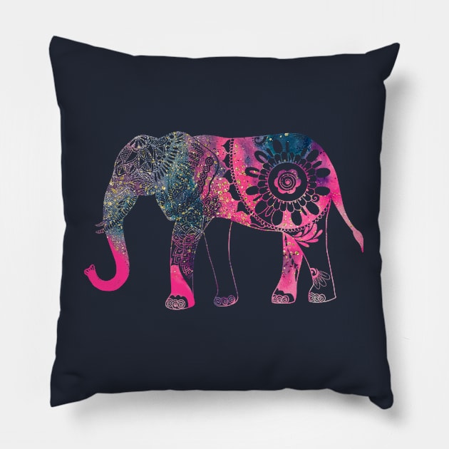 Mandala Elephant Splash Pillow by digitaldoodlers