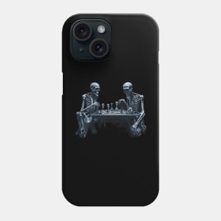 skeletons playing chess Phone Case