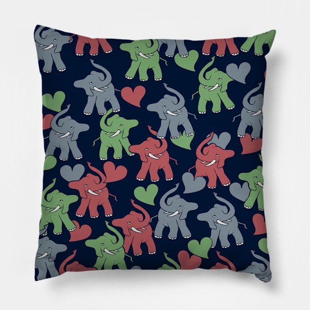 Elephants Pillow by bubbsnugg