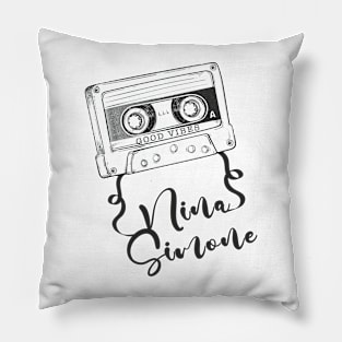 Good Vibes Nina Simone // Retro Ribbon Cassette T-S Pillow