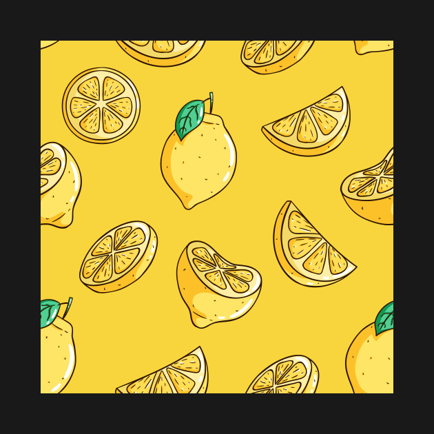 Lemon Fruit Yellow Pattern by Blue Planet Boutique