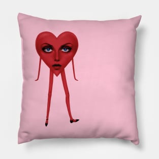 Red Twiggy Heart of 1966 Pillow