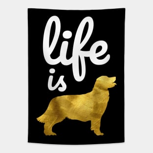 Golden Retriever Dog Gift Shirt Life Is Golden Tapestry