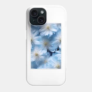 Beautiful white flowers against cool deep blue backdrop ! Phone Case