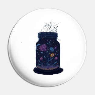 Cosmos in a Mason Jar Pin