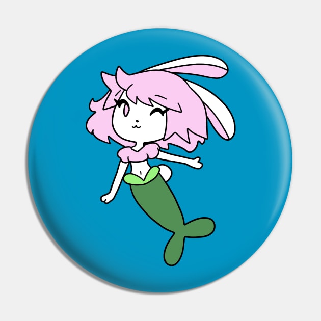 Pretty Mermaid Bunny Girl Pin by saradaboru