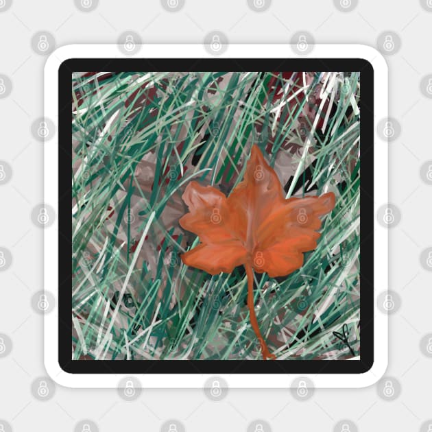 Fall Maple Leaf Magnet by trishaclarkin