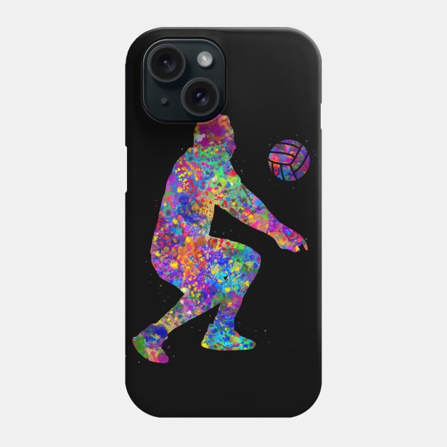 Volleyball player watercolor art Phone Case by Yahya Art