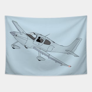 Cirrus SR22 Aircraft Illustration Tapestry