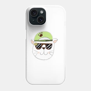 Cat with glasses and cap Phone Case