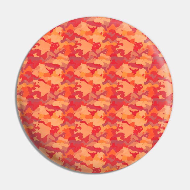 Small Bush Fire Flame Red Camo Camouflage Pattern Pin by podartist