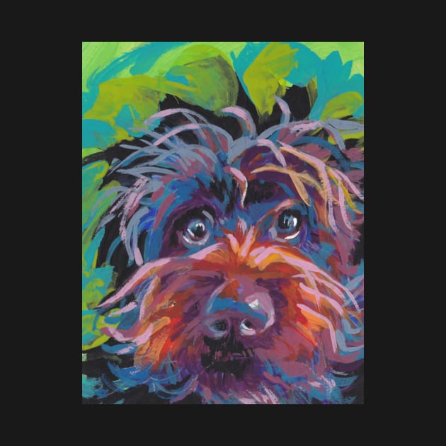 WireHaired Pointing Griffon Bright colorful pop dog art by bentnotbroken11