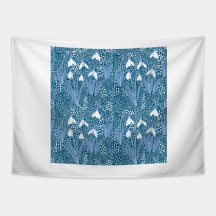 Snowdrop Flowers - Blue Tapestry