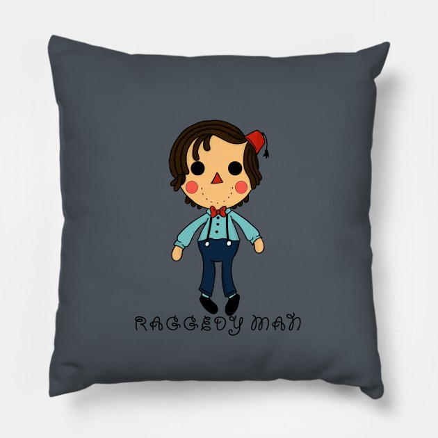 Raggedy Man Grey Pillow by jerryfleming