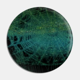 Spiderweb in Green Teal - Dark Souls Glamour Goths Pin