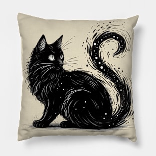 Black cat cute Pillow