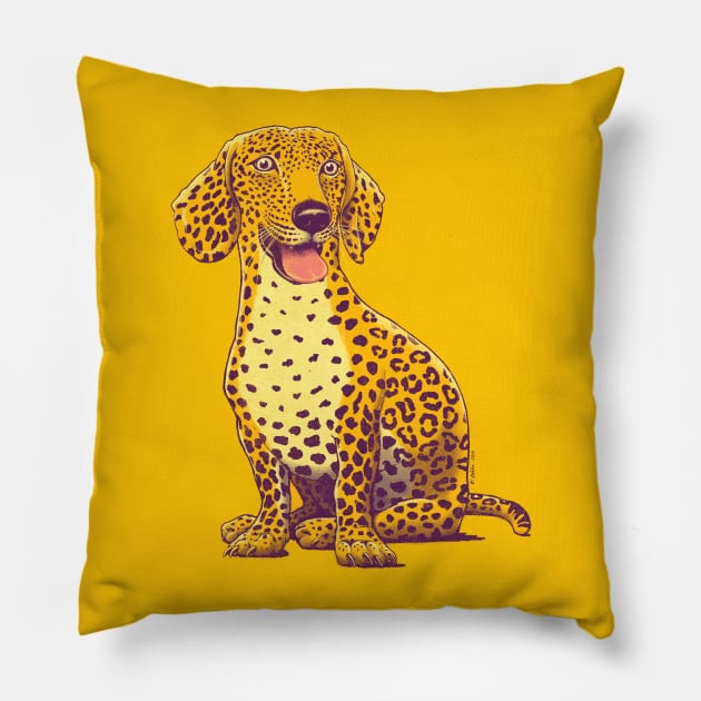 Take a woof on the wild side Pillow by victorcalahan