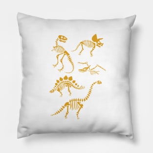 Dinosaur Fossils - Mustard Pillow