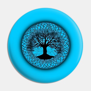 Tree of Life Circle Blue Pin