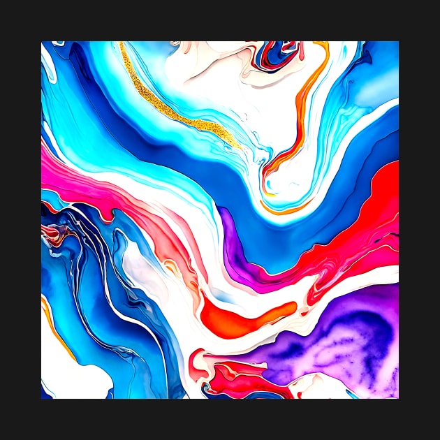 Rainbow colored marbled flow by puravidavisions