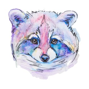 raccoon painted in watercolor T-Shirt