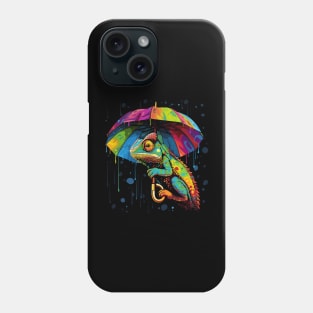 Chameleon Rainy Day With Umbrella Phone Case