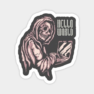 Hello World Skull form Magnet