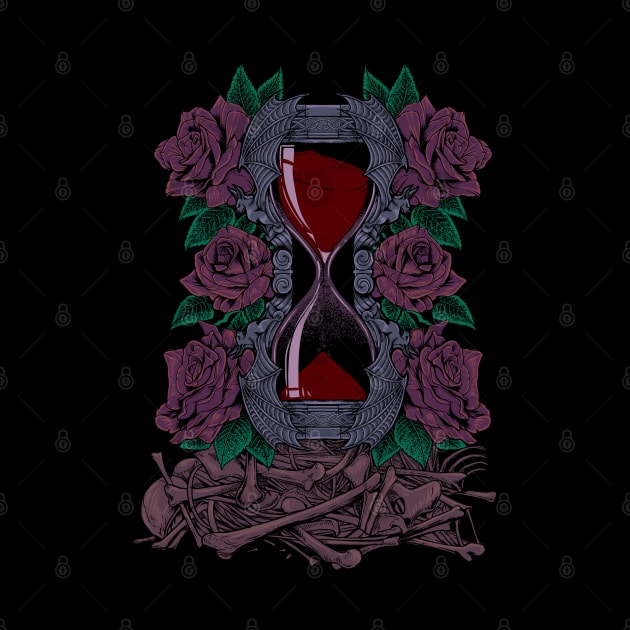 Bones and Roses - Gothic Hourglass by Modern Medieval Design