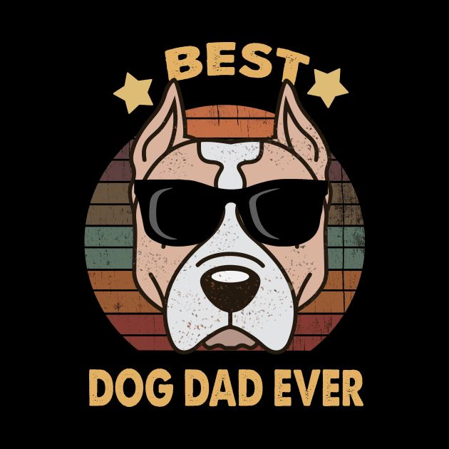 Vintage Dog Dad Pit Bull  Gift For Father's Day Gift by ValentinkapngTee