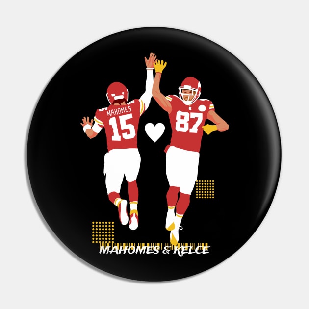 Mahomes & kelce teammate - black Pin by Mic jr