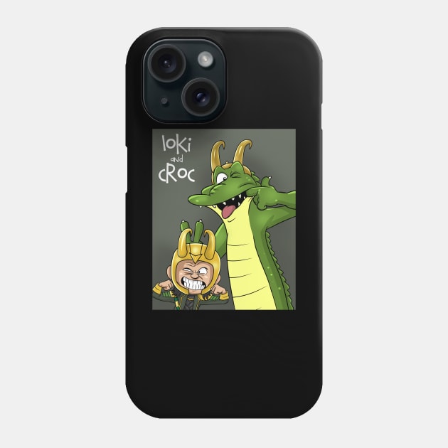 Loki and Croc Phone Case by peekxel