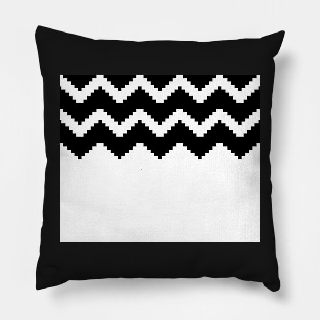 Zigzag geometric pattern - black and white. Pillow by kerens