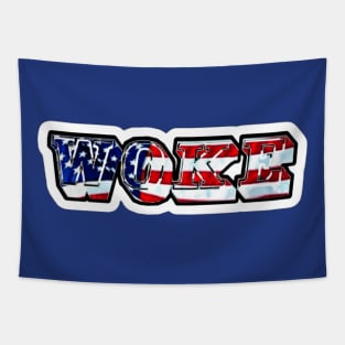 WOKE WOKE AF Patriotic - Double-sided Tapestry