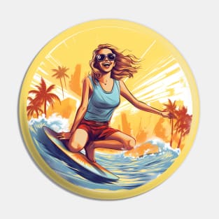 Summer Full Of Surfing - gifts for Surfers Pin