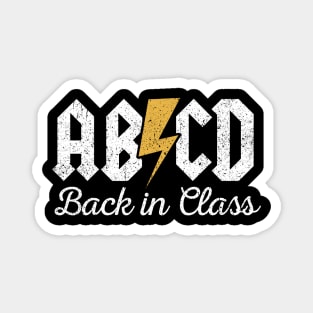 Teachers Rock ABCD Back In Class ABCD Retro Magnet